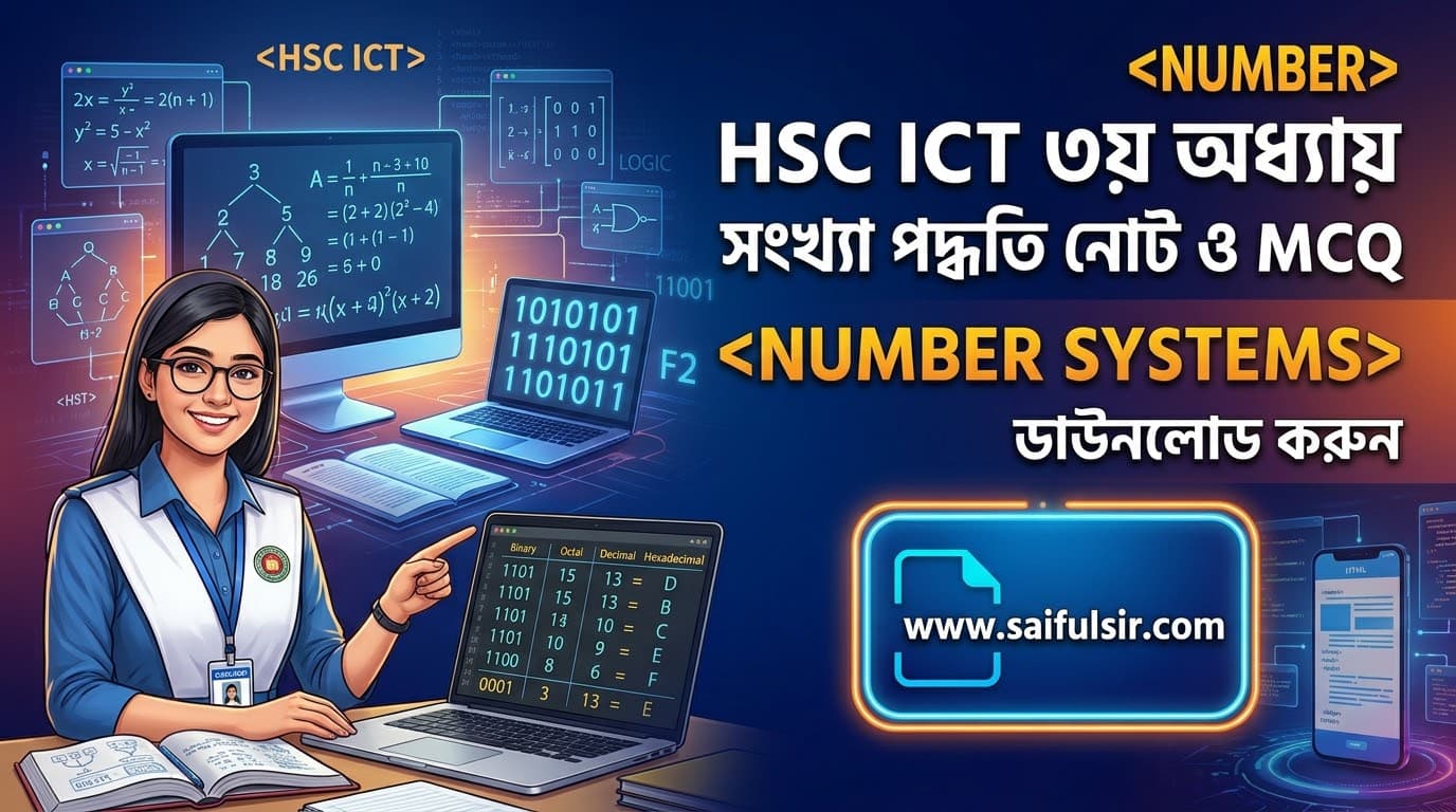 HSC ICT 3rd Chapter সংখ্যা পদ্ধতি নোট ও MCQ – ডাউনলোড করুন